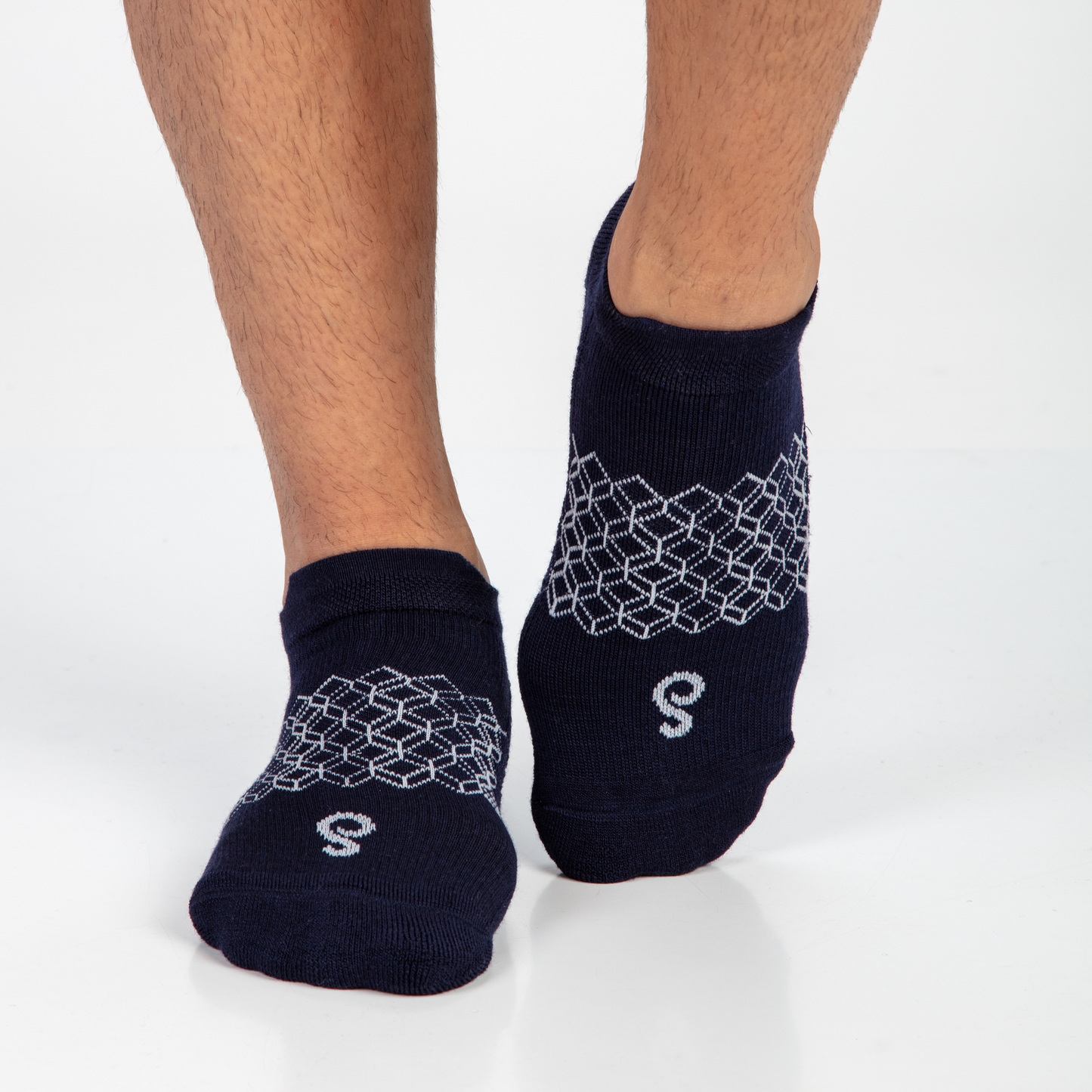 Merino Wool Ankle Tab Socks - Navy - 6 Pairs