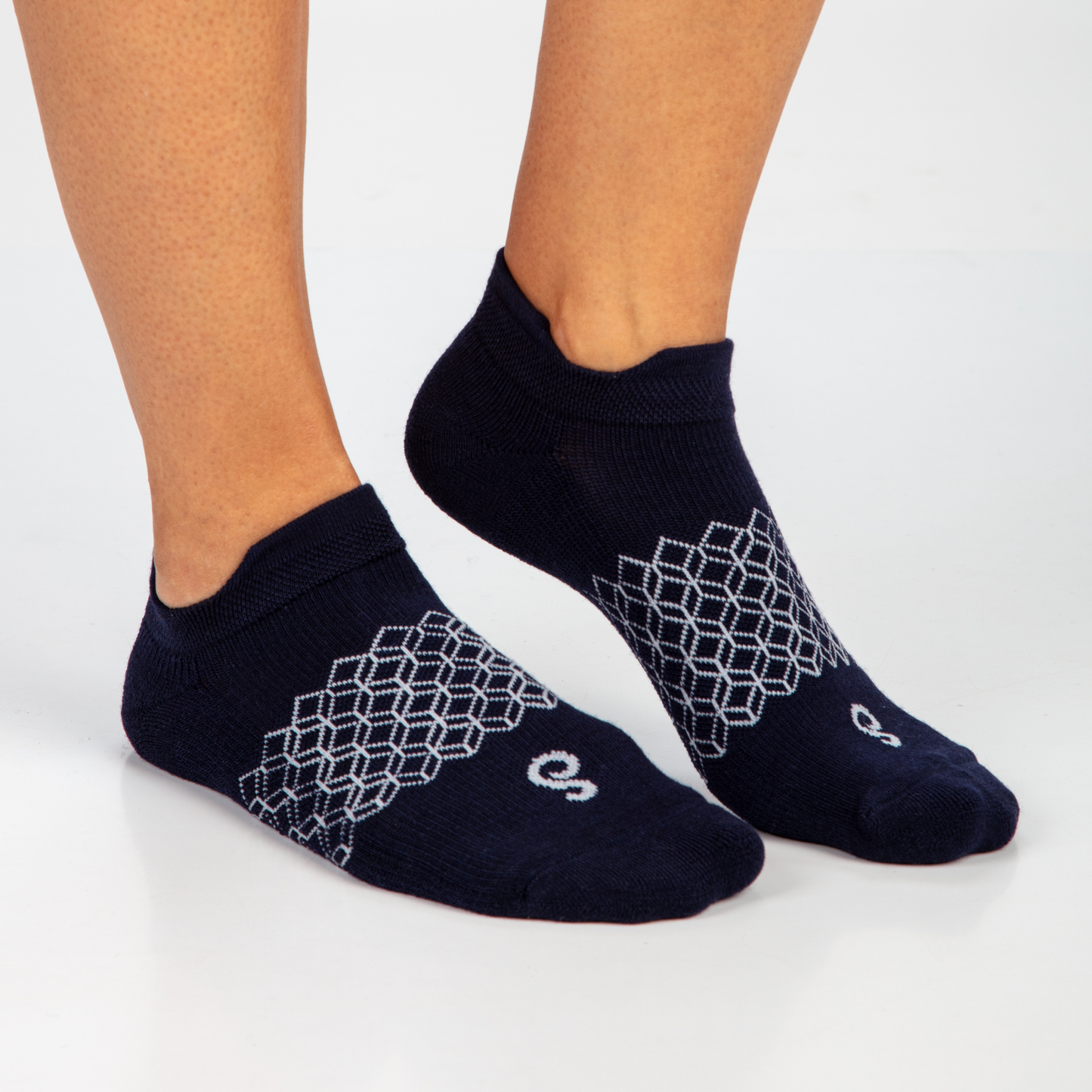 Merino Wool Ankle Tab Socks - Navy - 6 Pairs