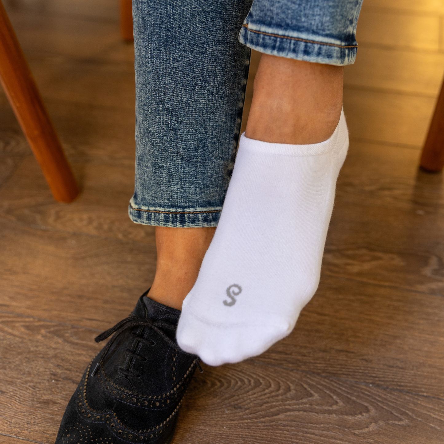 Organic Cotton No-Show Socks - Mixed Black White Natural Undyed Grey - 4 Pairs