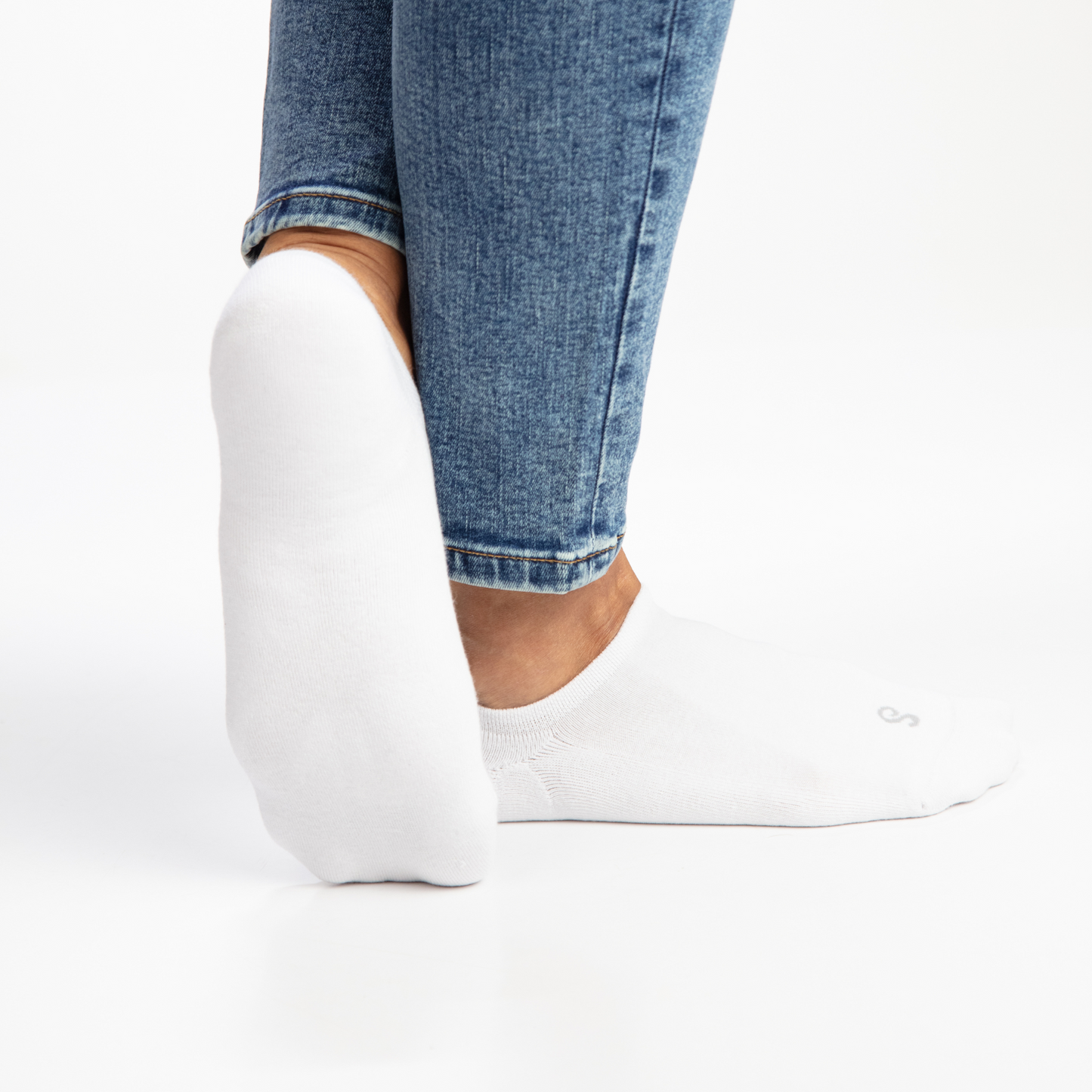 Organic Cotton No-Show Socks - Mixed Black White Natural Undyed Grey - 4 Pairs