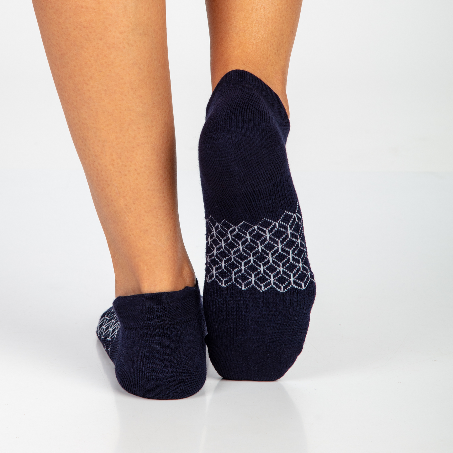 Merino Wool Ankle Tab Socks - Navy - 6 Pairs