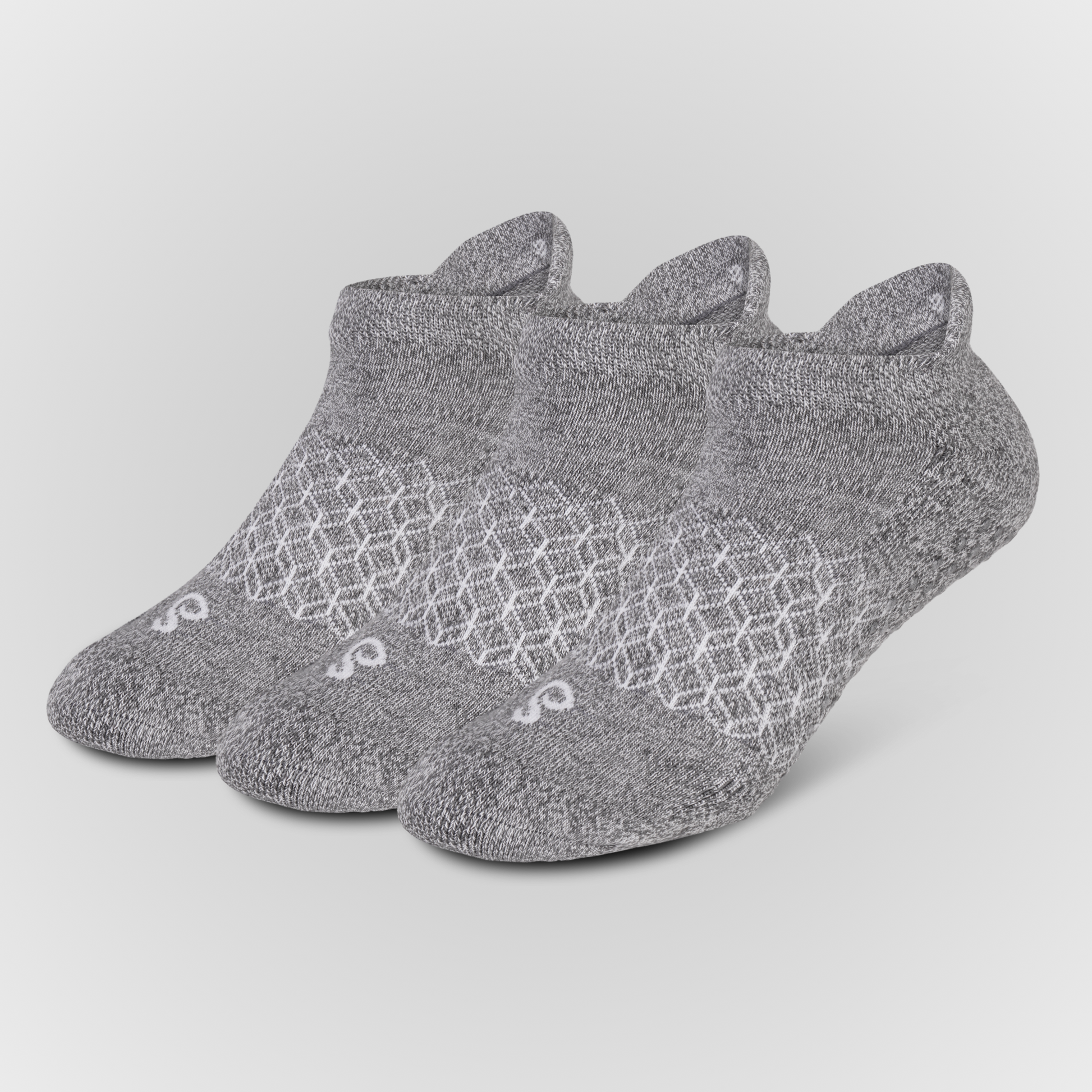 Image 3 Pairs Organic Cotton Ankle Tab Grip Socks Grey