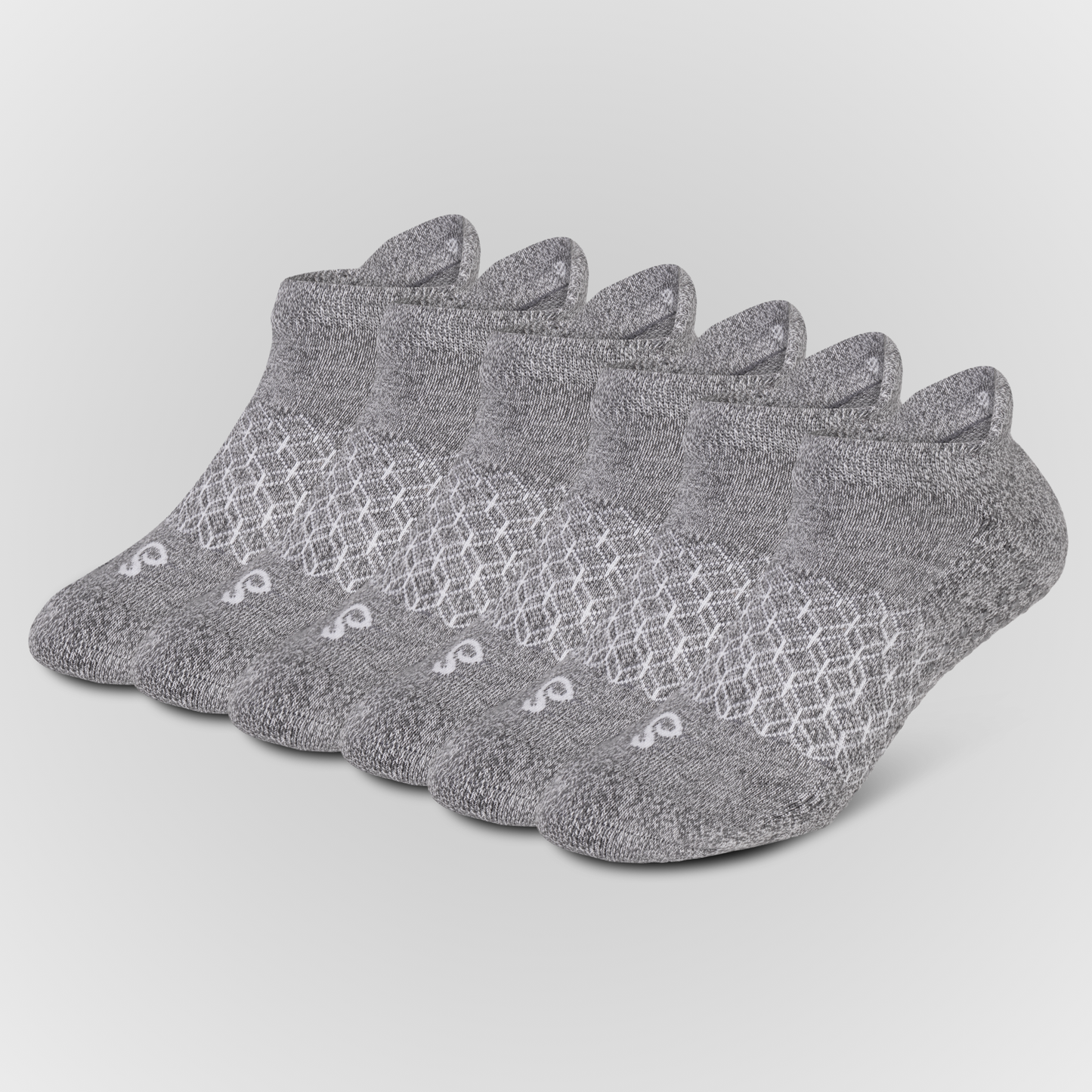 Image Organic Cotton Ankle Tab Grip Socks Grey 6 Pairs