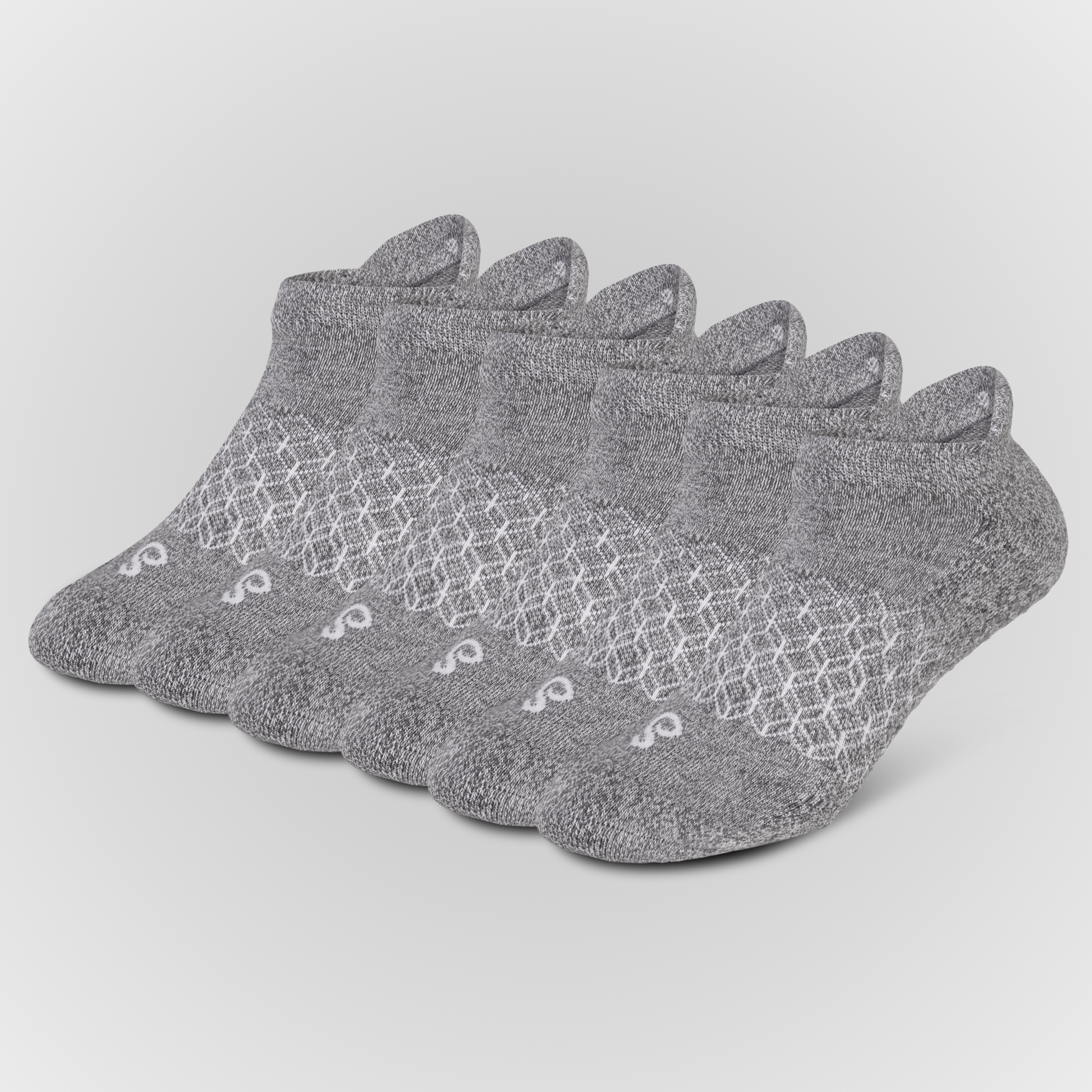 Image Organic Cotton Ankle Tab Grip Socks Grey 6 Pairs
