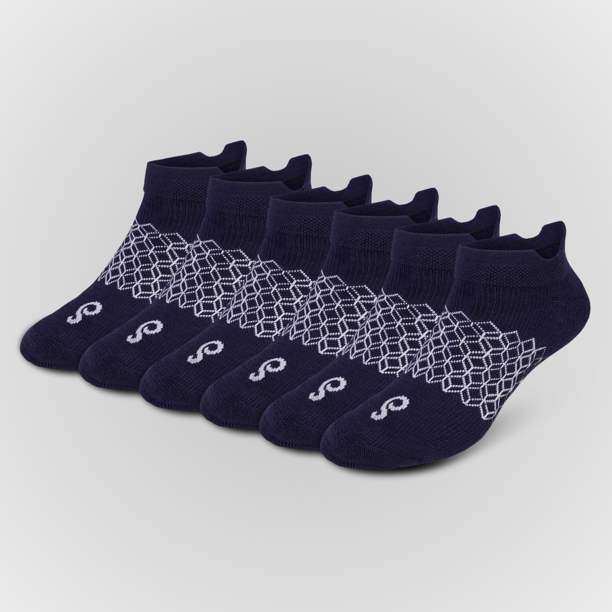 Photo Merino Wool Ankle Tab Socks Navy Natural