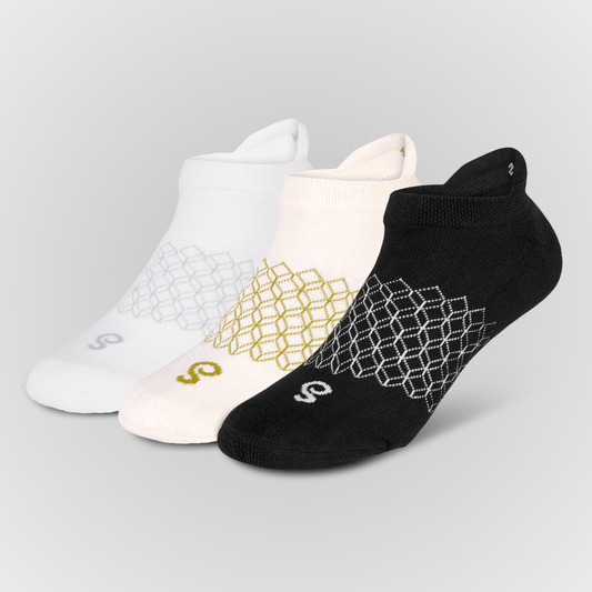 Organic Cotton Ankle Tab Socks Black White Natural 3 Pairs for girls