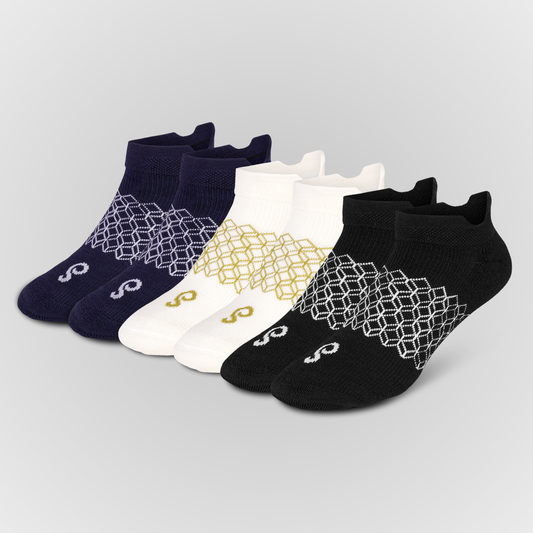 Photo Merino Wool Ankle Tab Socks Mixed color Black Navy Natural Undyed