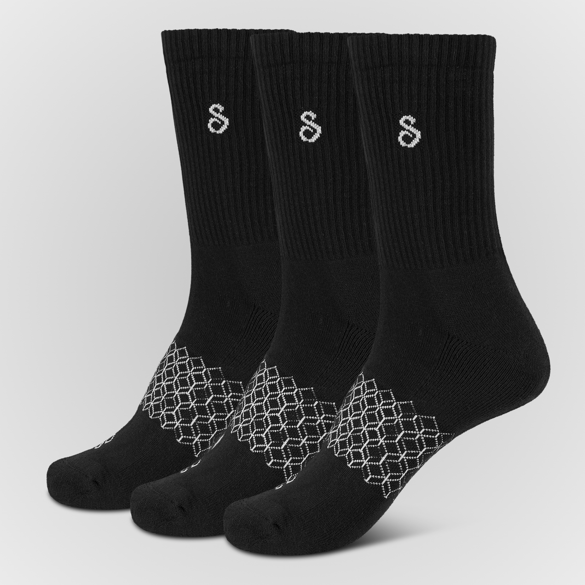 100% Organic Cotton Crew Socks Black