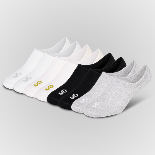 softest Organic Cotton No-Show Socks Mixed bundle Black White Natural Undyed Grey