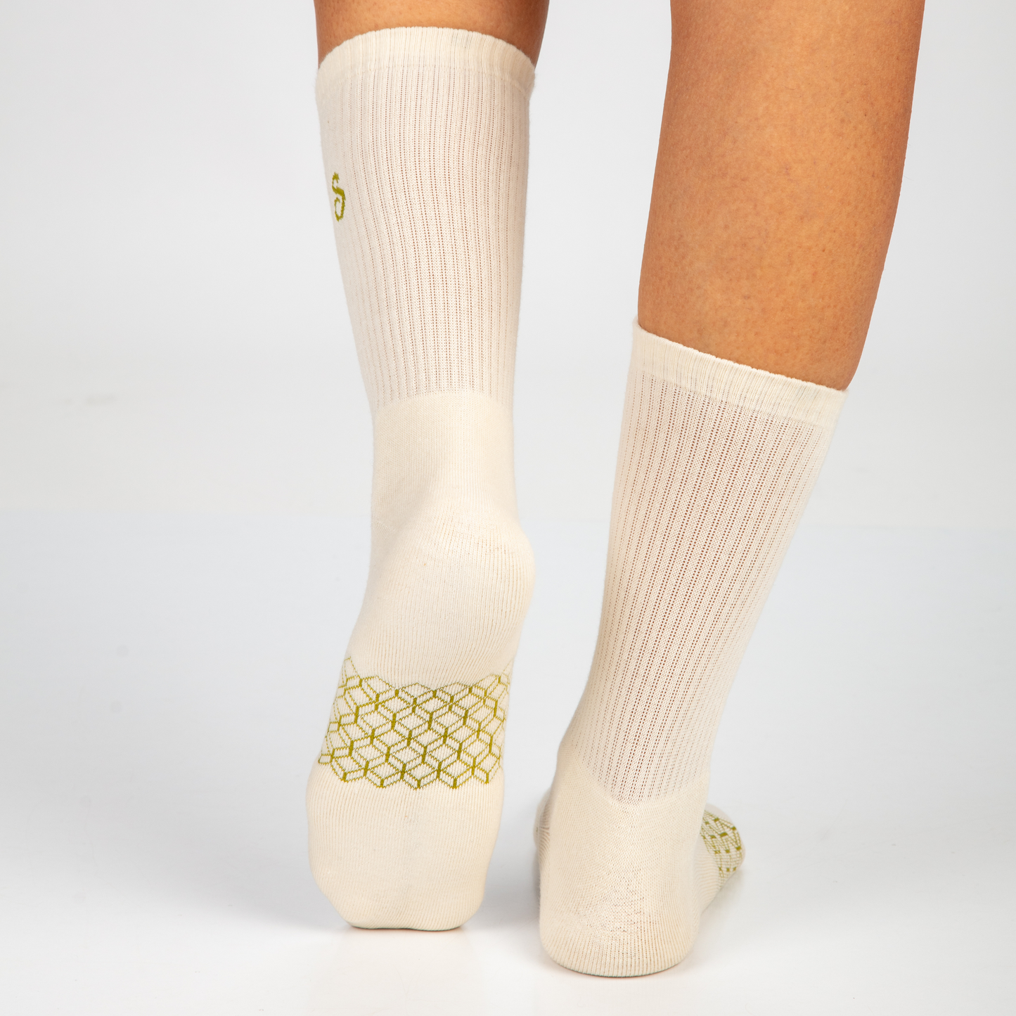 Organic Cotton Crew Socks - Mixed Black White Natural Undyed - 3 Pairs
