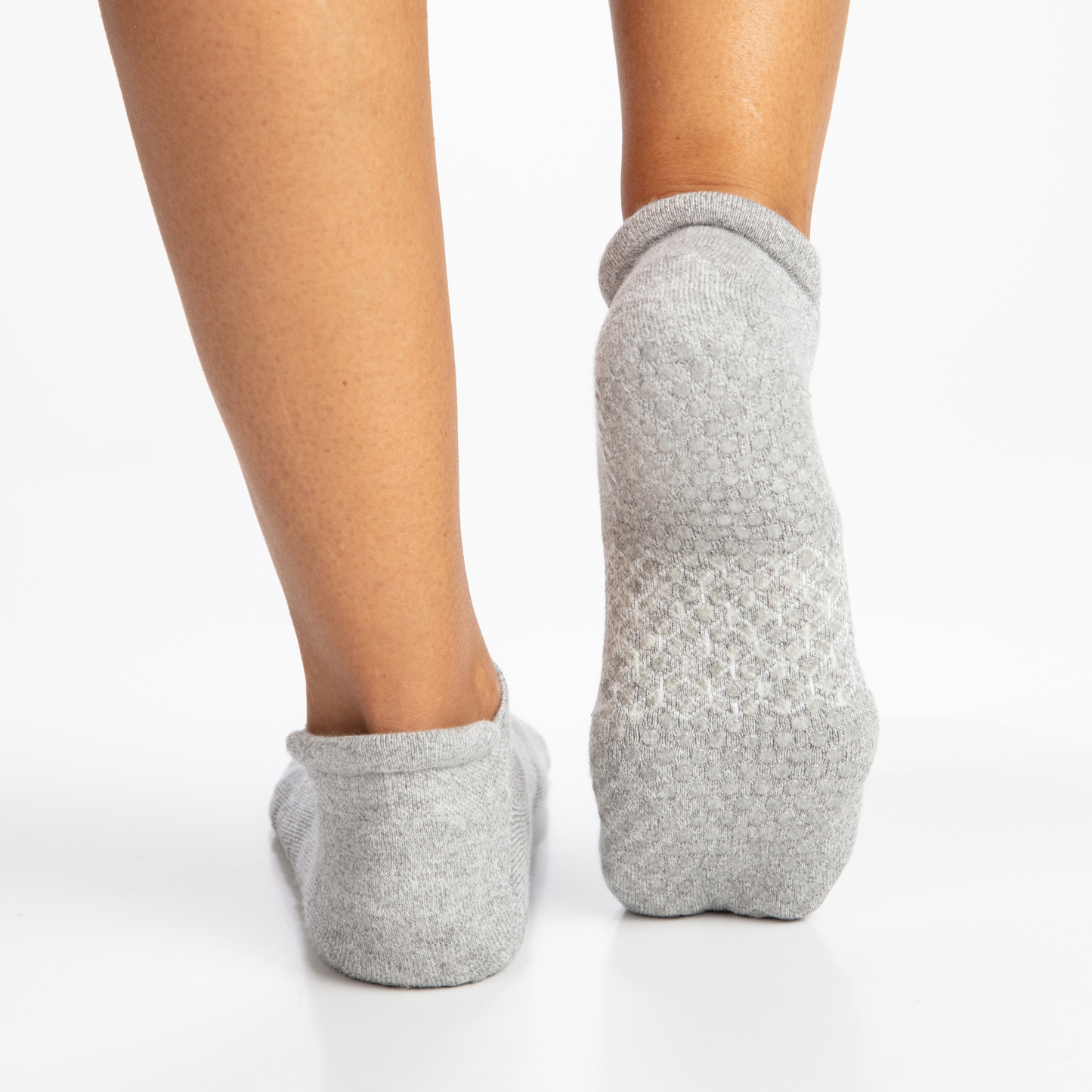 Organic Cotton Ankle Tab Grip Socks - Grey - Single Pair