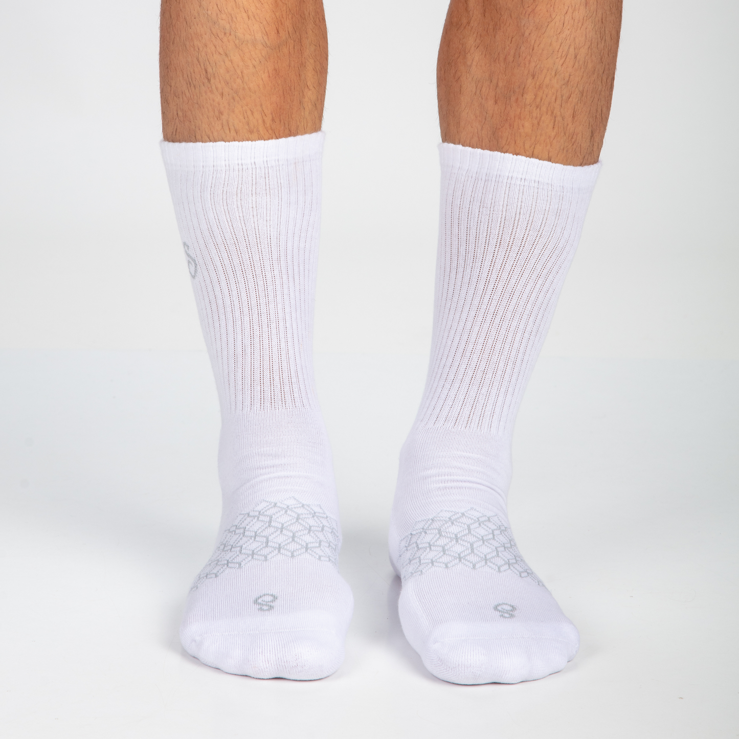 Organic Cotton Crew Grip Socks - Mixed Black White Natural Undyed - 3 Pairs