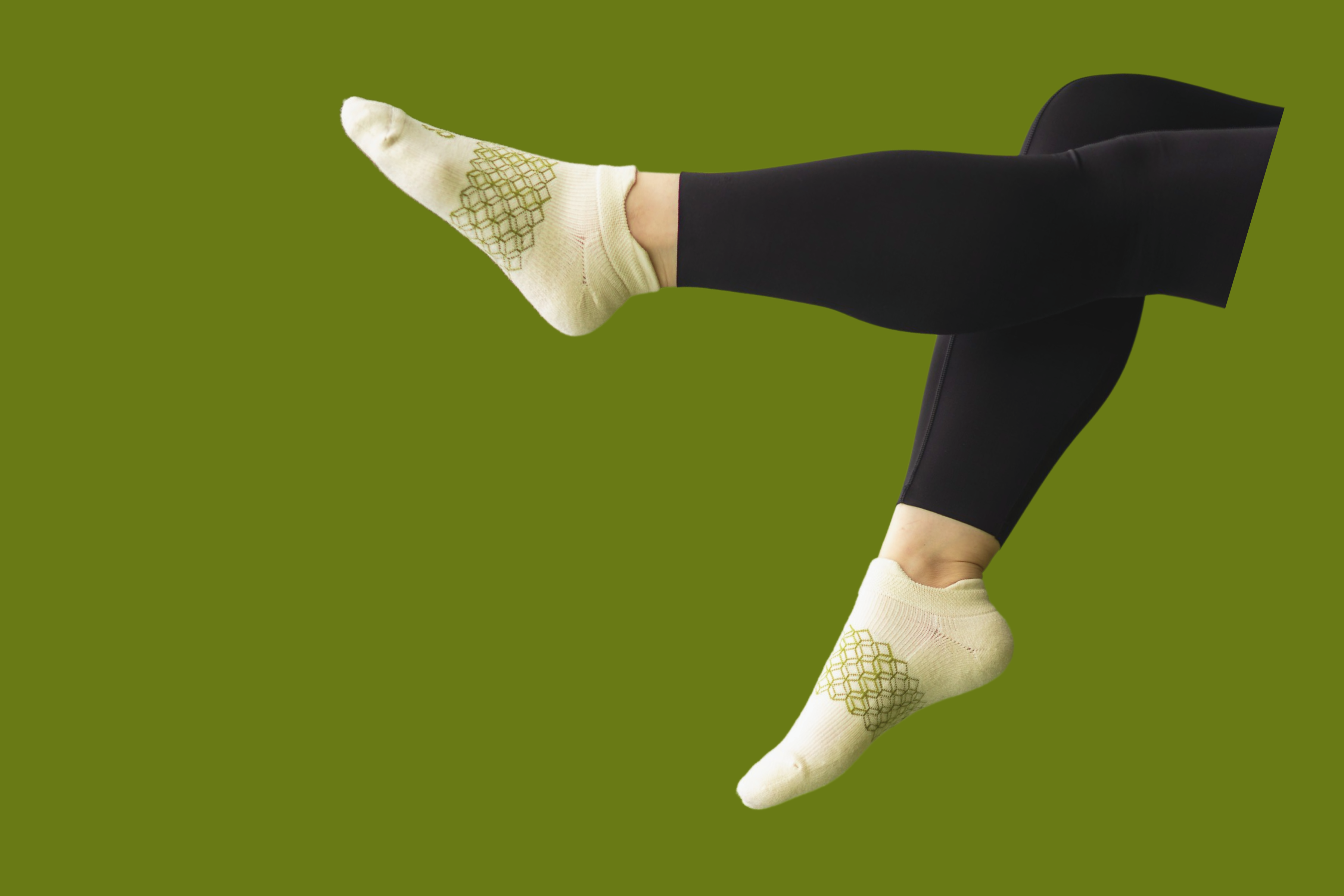 hipSwan USA - organic cotton ankle socks natural undyed - great for yoga, pilates, and tai chi