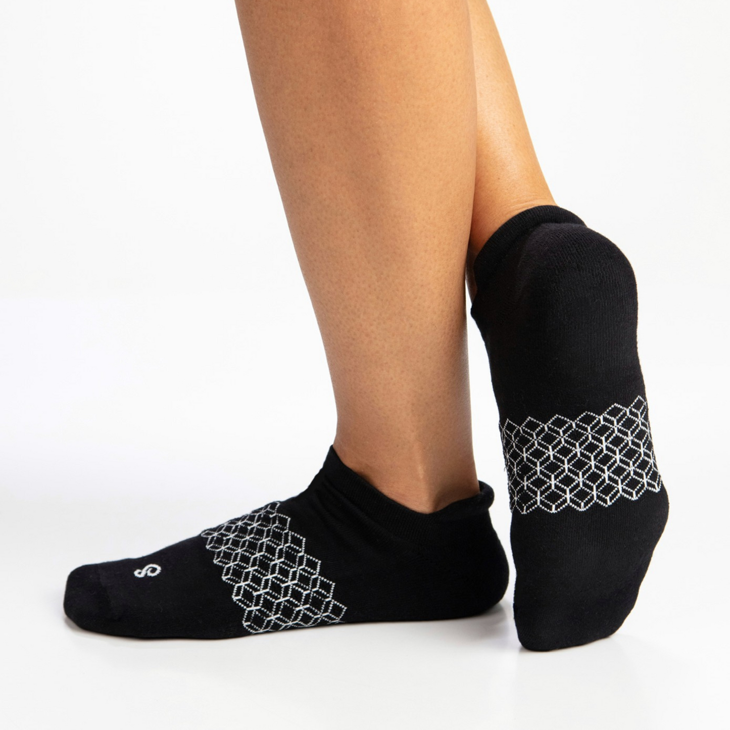 Organic Cotton Ankle Tab Socks - Mixed Black White Natural Undyed - 3 Pairs