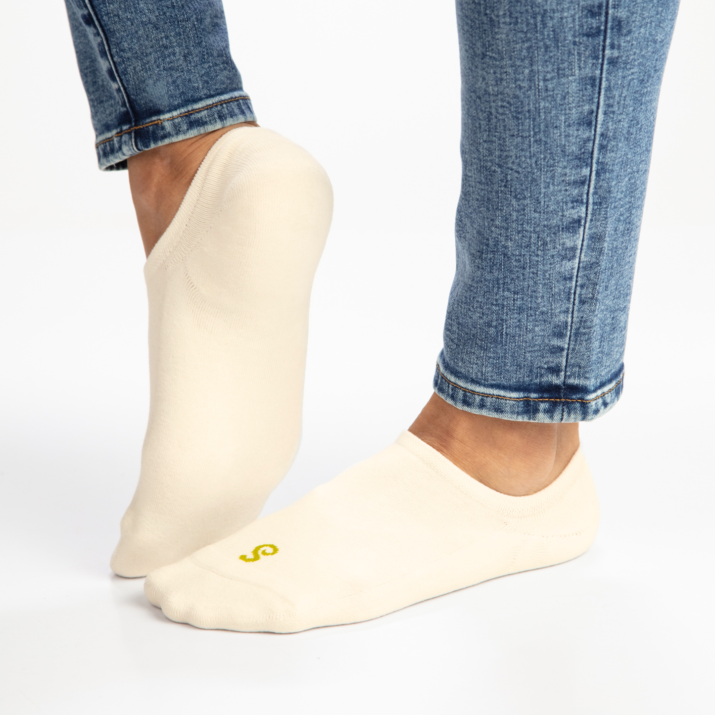 Organic Cotton No-Show Socks - Natural Undyed - Single Pair