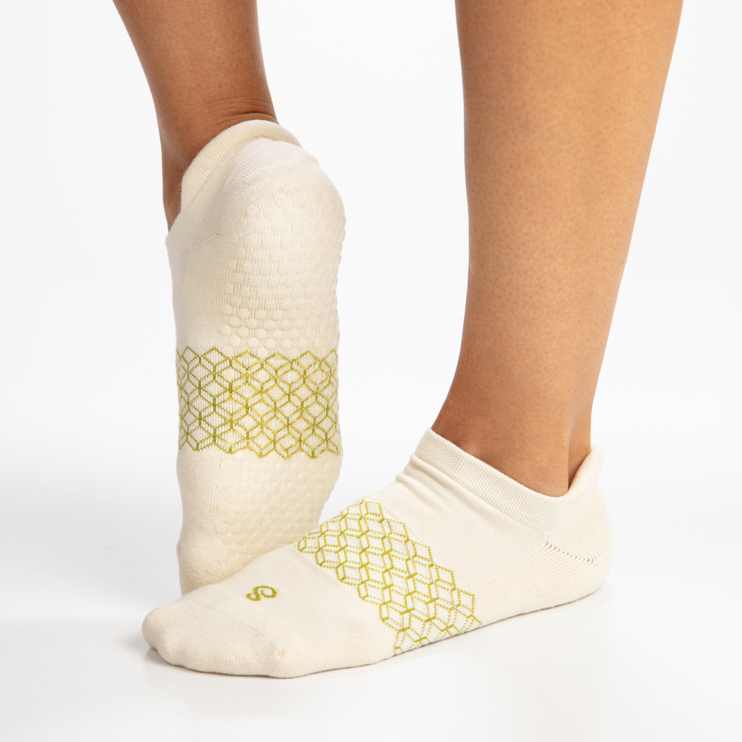Organic Cotton Ankle Tab Grip Socks - Mixed Black Grey Natural Undyed - 3 Pairs