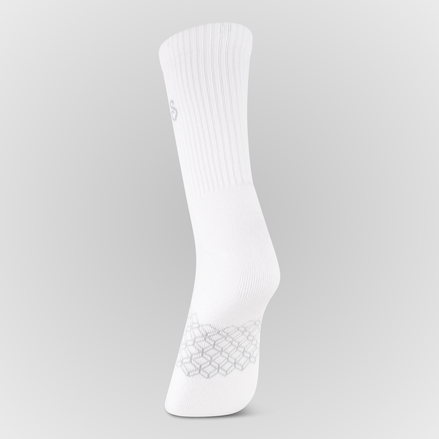 100% Organic Cotton Crew Socks White, backside image