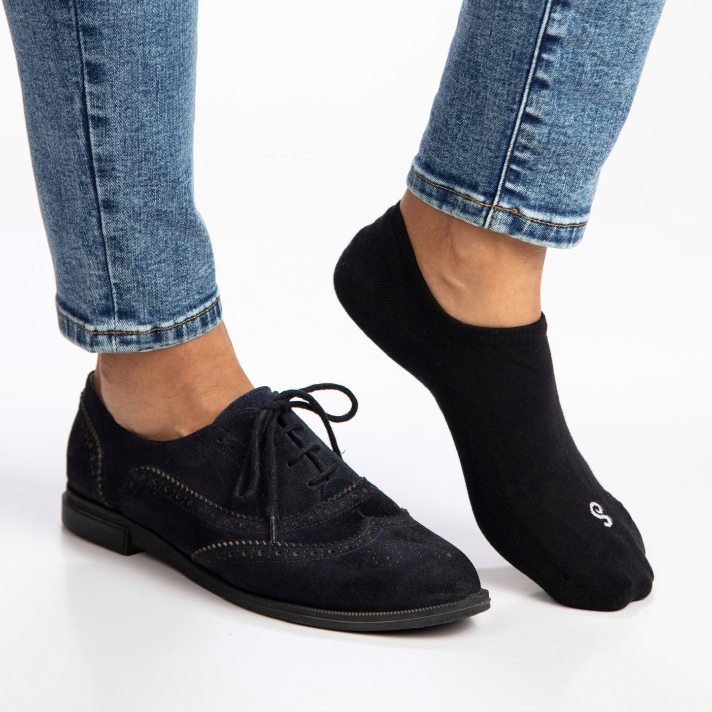 Organic Cotton No-Show Socks - Black - 4 Pairs