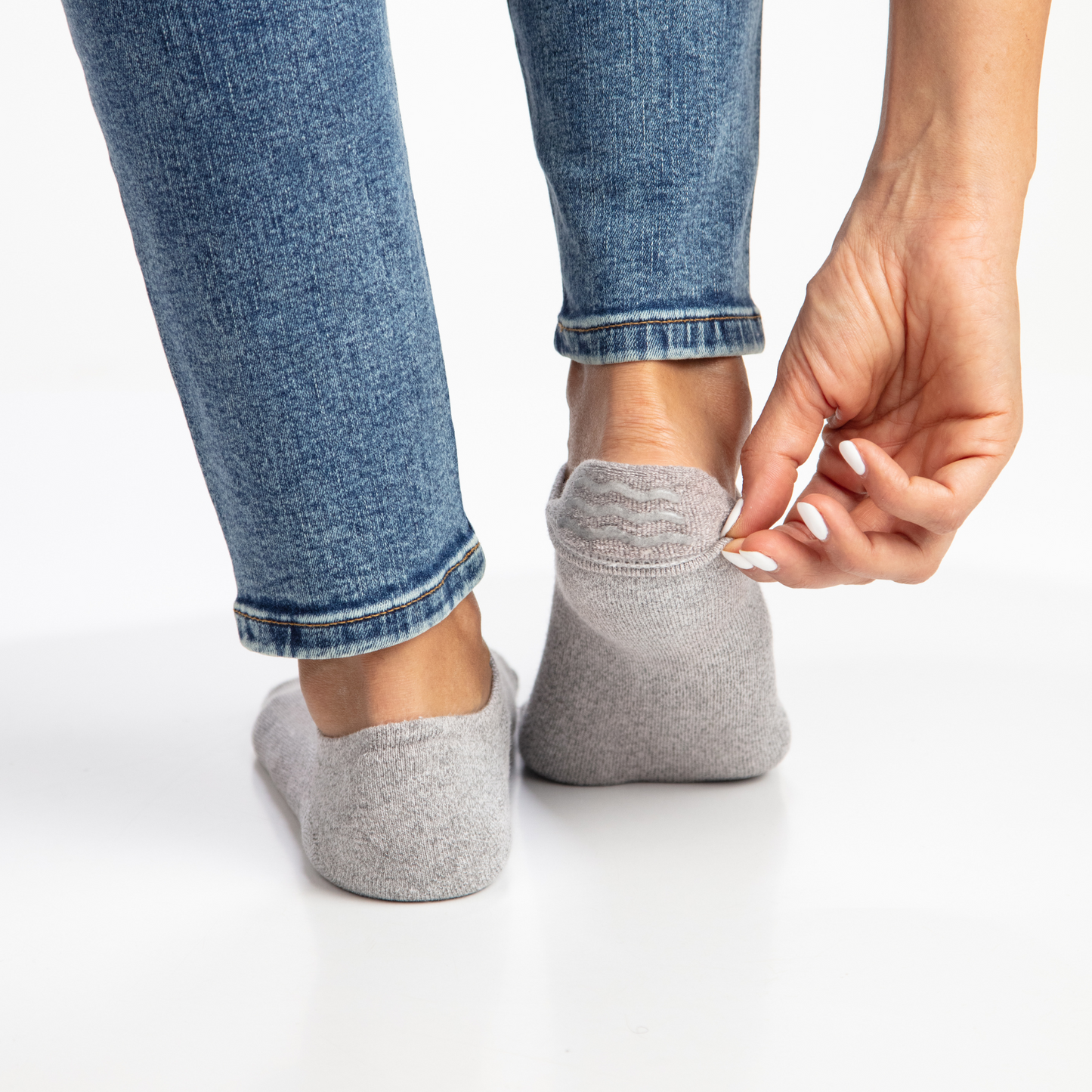 Organic Cotton No-Show Socks - Grey - Single Pair