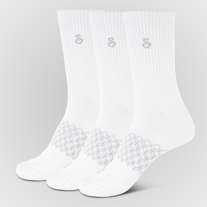 Photo Organic Cotton Crew Socks White unisex