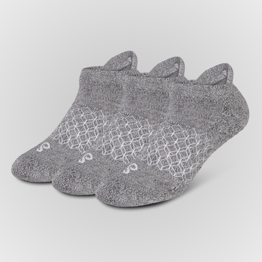 Image 3 Pairs Organic Cotton Ankle Tab Grip Socks Grey