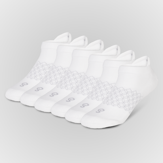Organic Cotton Ankle Tab Socks - White for girl and women