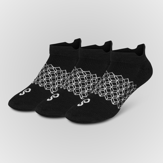 Photo Black Merino Wool Ankle Tab Socks 3 Pairs