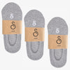 No show socks that don't slip down - hipSwan UK organic combed cotton - grey - 3-pack value