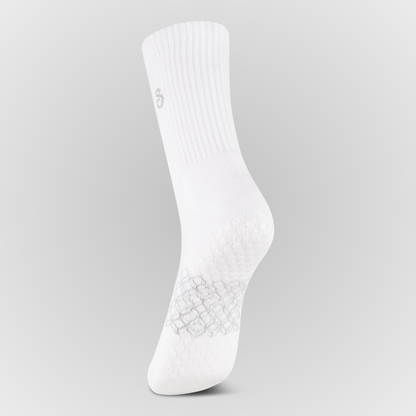 Photo Organic Cotton Crew Grip Socks White with grips