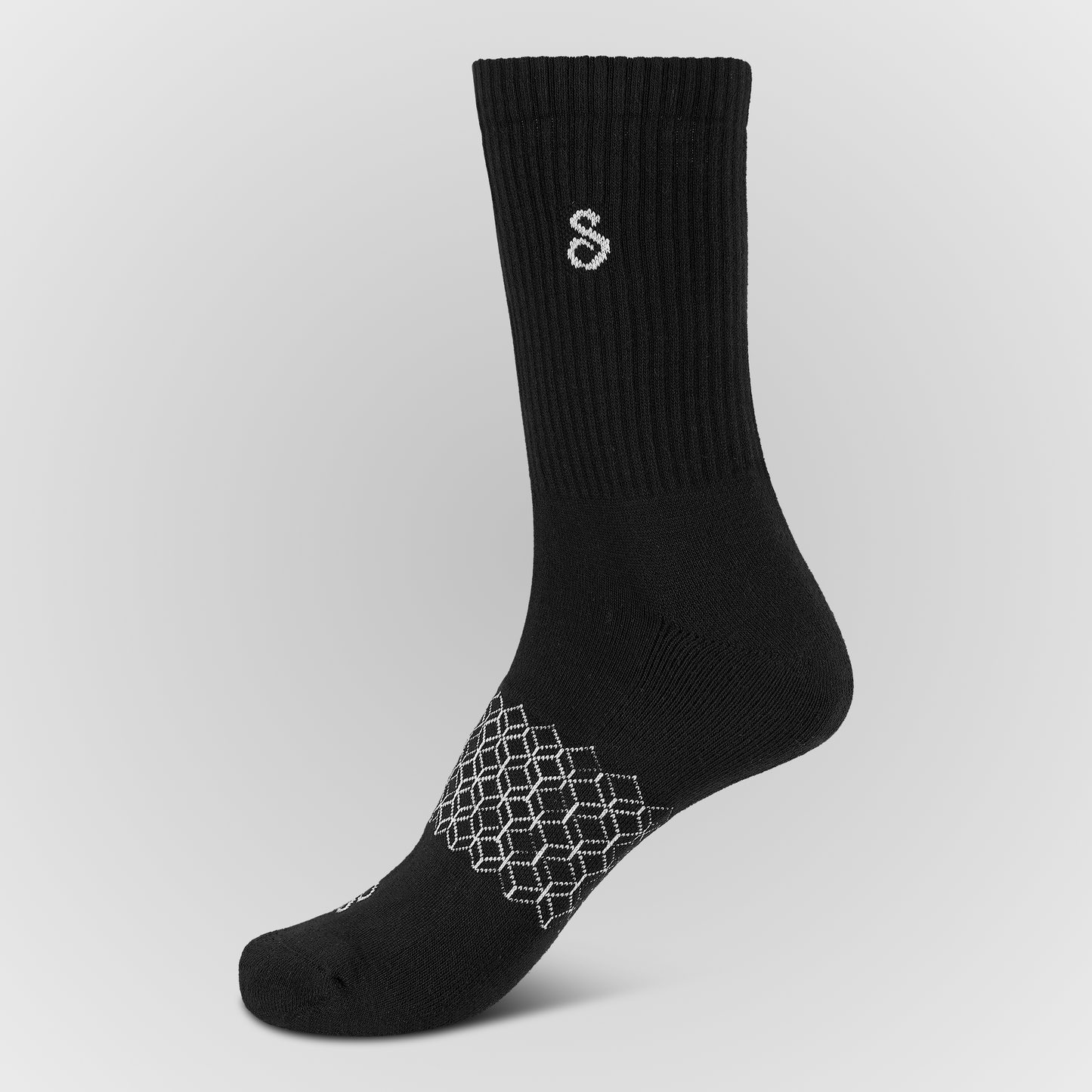 Organic Cotton Crew Socks black for men