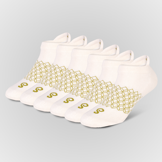 Organic Cotton Ankle Socks. Natural Undyed color 6 Pairs