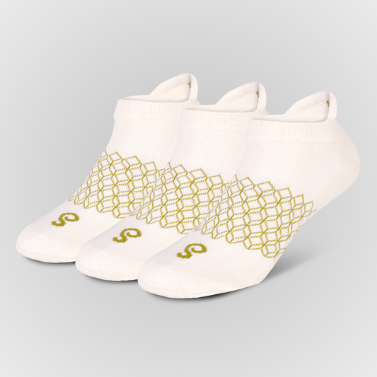 Photo Organic Cotton Ankle Tab Grip Socks - Natural Undyed - 3 Pairs