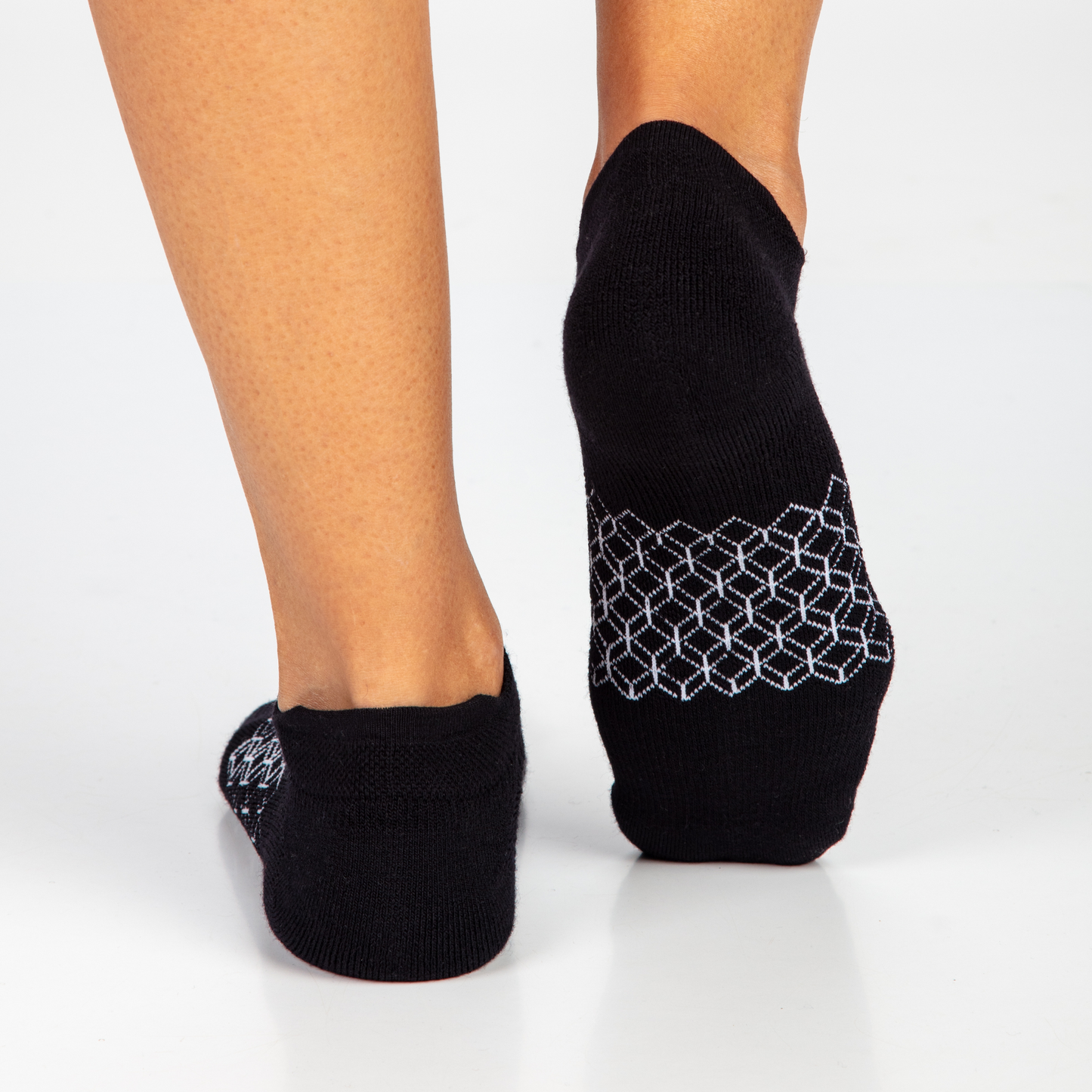 Merino Wool Ankle Tab Socks - Black - Single Pair