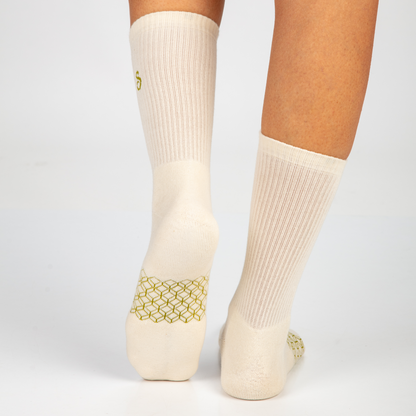 Organic Cotton Crew Socks - Mixed Black White Natural Undyed - 3 Pairs