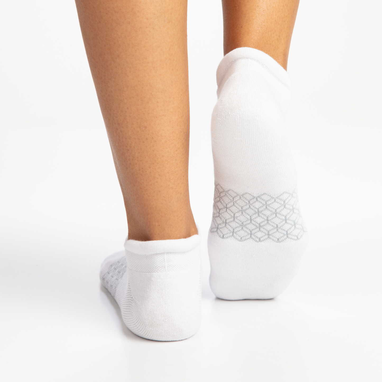 Organic Cotton Ankle Tab Socks - Mixed Black White Natural Undyed - 3 Pairs