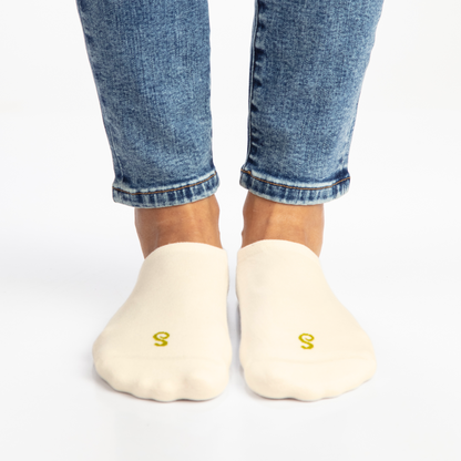 Organic Cotton No-Show Socks - Natural Undyed - 4 Pairs