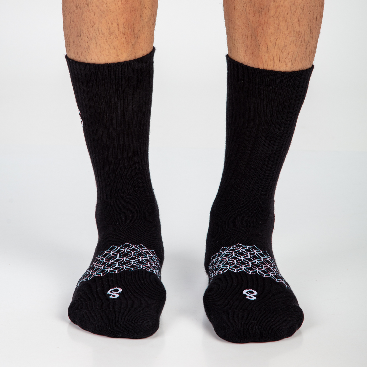 Organic Cotton Crew Socks - Mixed Black White Natural Undyed - 3 Pairs