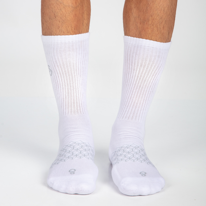 Organic Cotton Crew Socks - Mixed Black White Natural Undyed - 3 Pairs