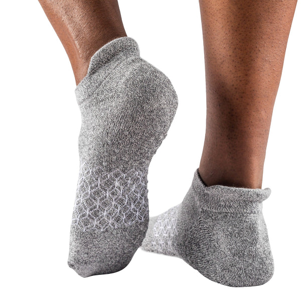 gripper socks organic combed cotton grey
