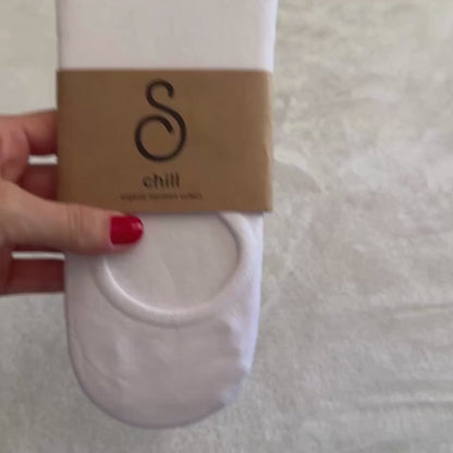 Organic Cotton No-Show Socks - White - 4 Pairs