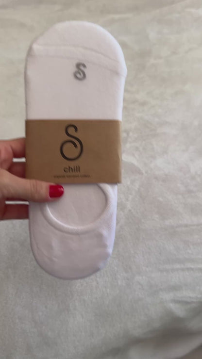 Organic Cotton No-Show Socks - White - 8 Pairs