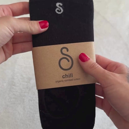 Organic Cotton No-Show Socks - Black - Single Pair