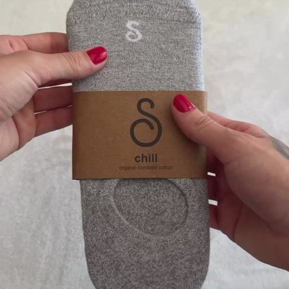 Organic Cotton No-Show Socks - Grey - 4 Pairs