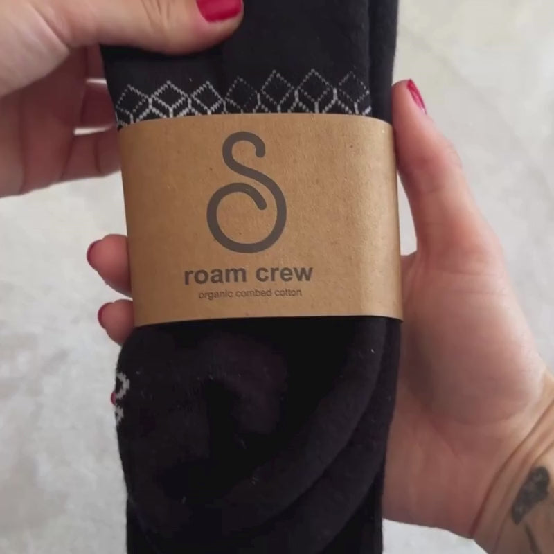 organic cotton cushioned crew socks - black - by hipSwan UK