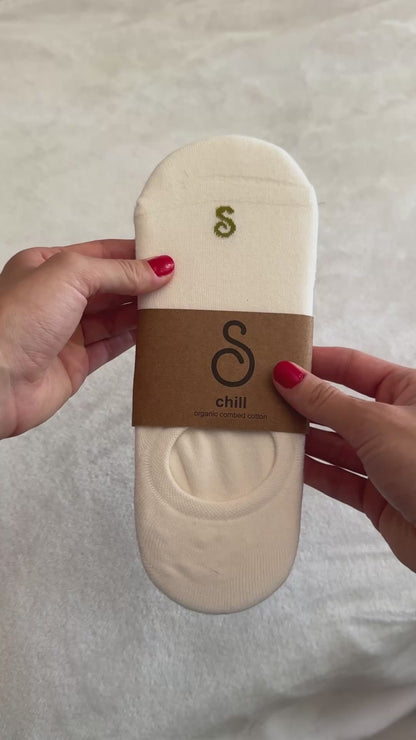 Organic Cotton No-Show Socks - Natural Undyed - Single Pair