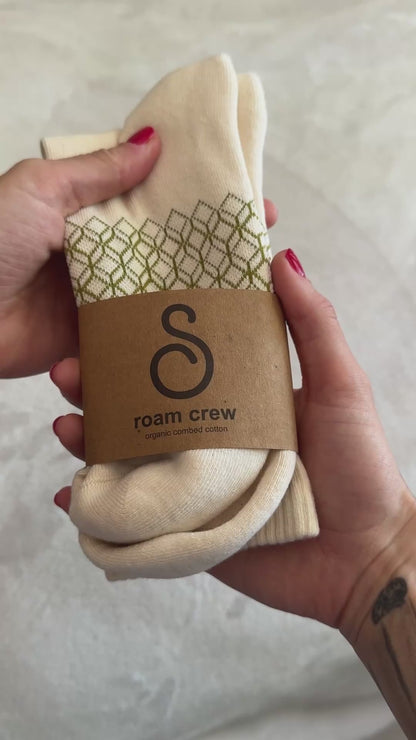 Organic Cotton Crew Socks - Natural Undyed - 6 Pairs