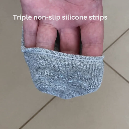 Organic cotton no-show socks - grey