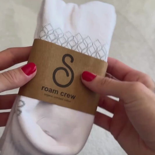 Organic Cotton Crew Socks - White - 6 Pairs