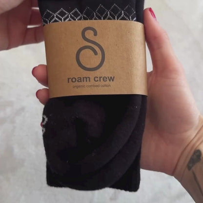 Organic Cotton Crew Socks - Black - Single Pair