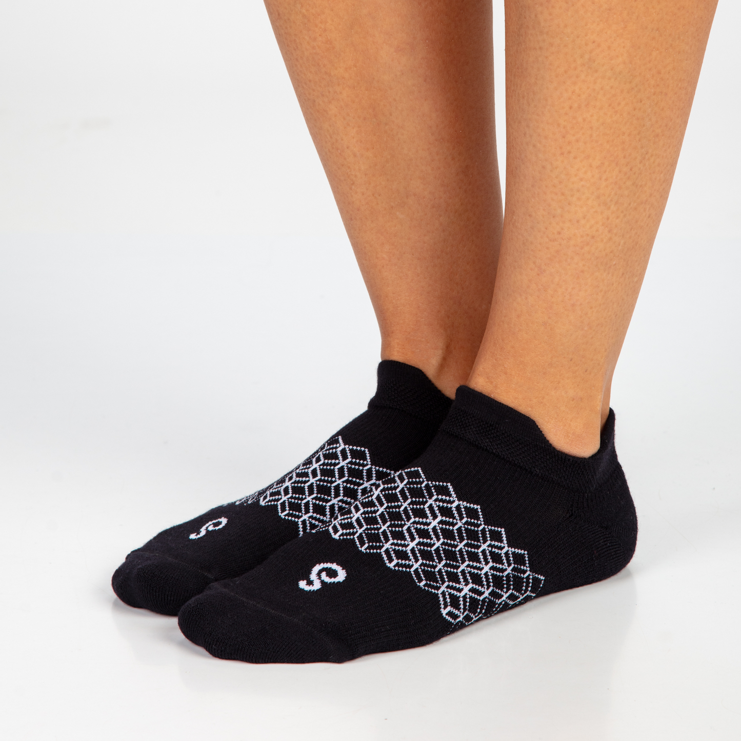 Merino Wool Ankle Tab Socks - Black - Single Pair